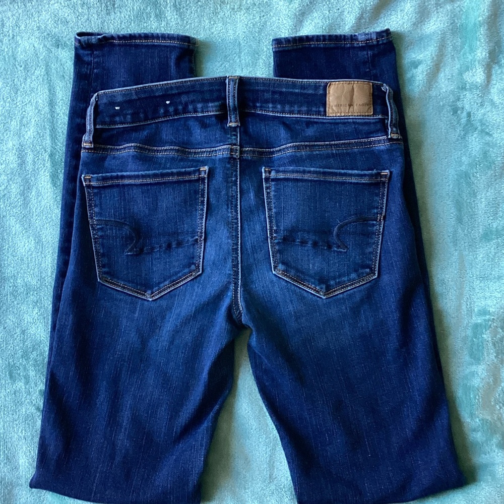 American Eagle Outfitters Women's Dark Blue Skinny Jeans - Picture 3 of 3